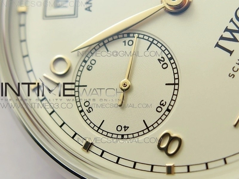 Portuguese Real PR Real Annual Calendar IW503501 AZF 1:1 Best Edition White Dial on Brown Leather Strap A52850