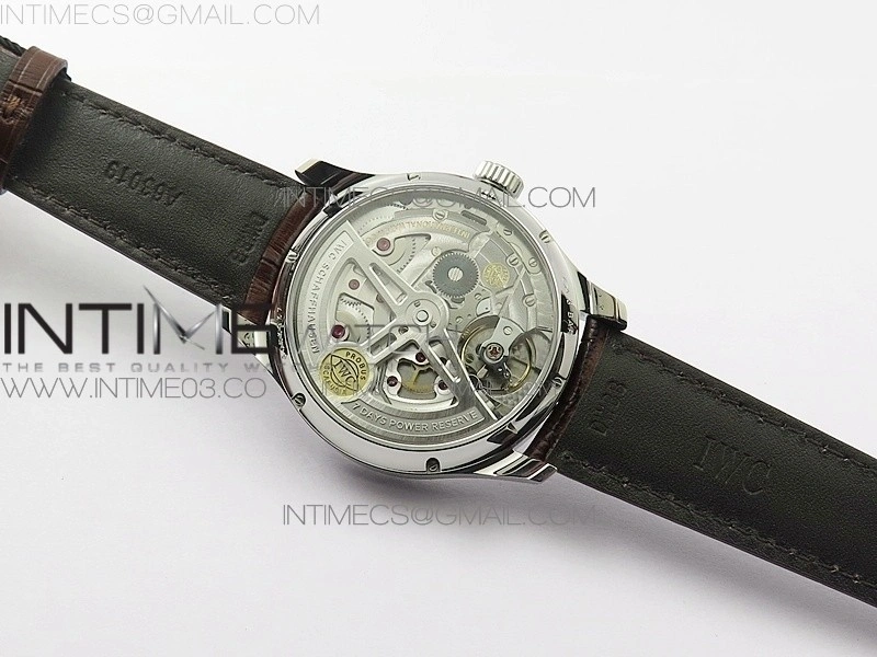 Portuguese Real PR Real Annual Calendar IW503501 AZF 1:1 Best Edition White Dial on Brown Leather Strap A52850