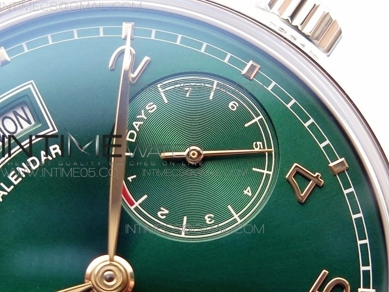 Portuguese Real PR Real Annual Calendar IW503510 AZF 1:1 Best Edition Green Dial on Black Leather Strap A52850