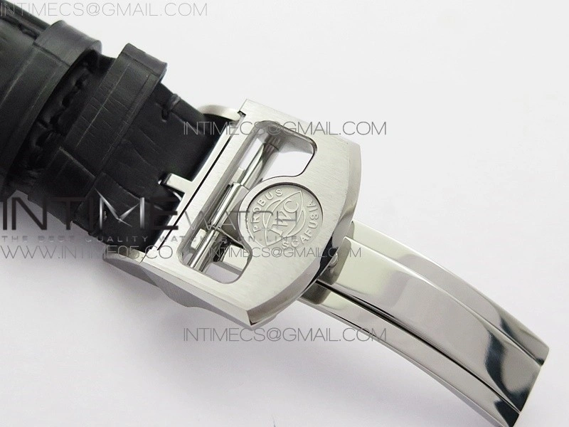 Portuguese Real PR Real Annual Calendar IW503510 AZF 1:1 Best Edition Green Dial on Black Leather Strap A52850