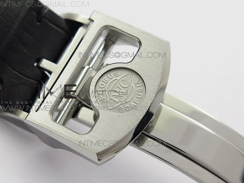 Portuguese Real PR Real Annual Calendar IW503510 AZF 1:1 Best Edition Green Dial on Black Leather Strap A52850