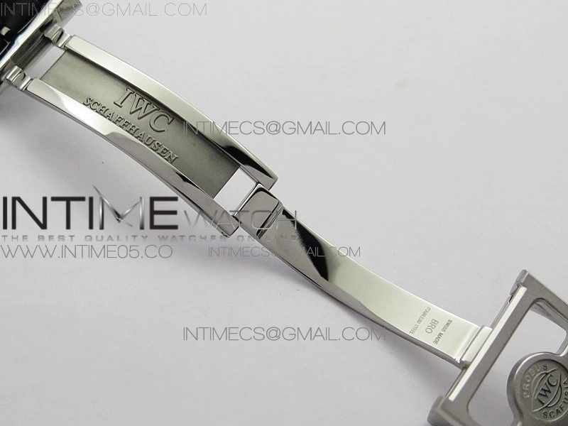 Portuguese Real PR Real Annual Calendar IW503510 AZF 1:1 Best Edition Green Dial on Black Leather Strap A52850