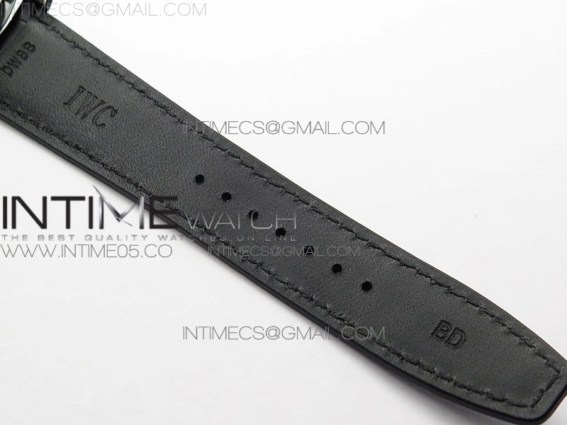 Portuguese Real PR Real Annual Calendar IW503510 AZF 1:1 Best Edition Green Dial on Black Leather Strap A52850
