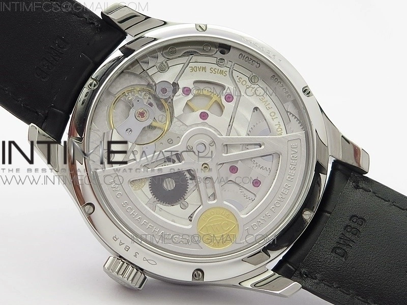 Portuguese Real PR Real Annual Calendar IW503510 AZF 1:1 Best Edition Green Dial on Black Leather Strap A52850