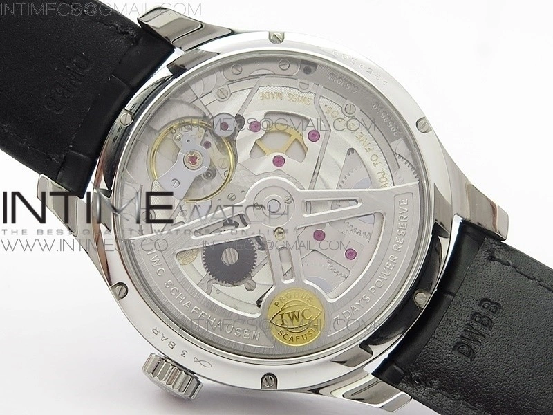 Portuguese Real PR Real Annual Calendar IW503510 AZF 1:1 Best Edition Green Dial on Black Leather Strap A52850