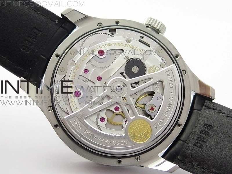 Portuguese Real PR Real Annual Calendar IW503510 AZF 1:1 Best Edition Green Dial on Black Leather Strap A52850