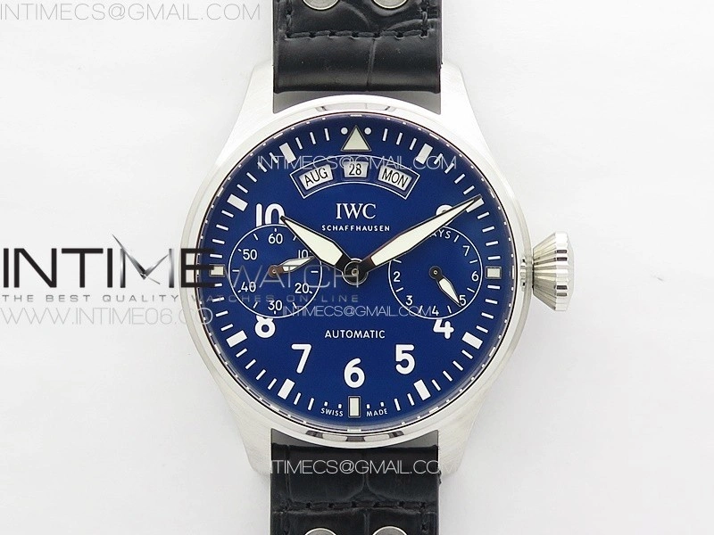 Big Pilot Annual Calendar SS IW5027 AZF 1:1 Best Edition Blue Dial on Black Leather Strap A52850