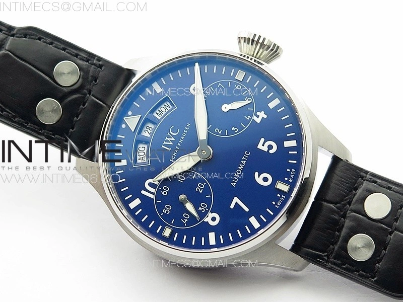 Big Pilot Annual Calendar SS IW5027 AZF 1:1 Best Edition Blue Dial on Black Leather Strap A52850