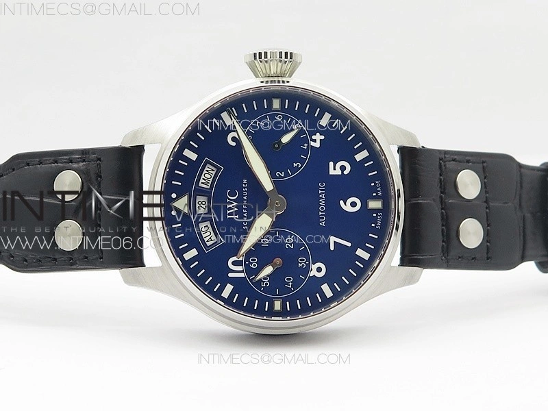 Big Pilot Annual Calendar SS IW5027 AZF 1:1 Best Edition Blue Dial on Black Leather Strap A52850