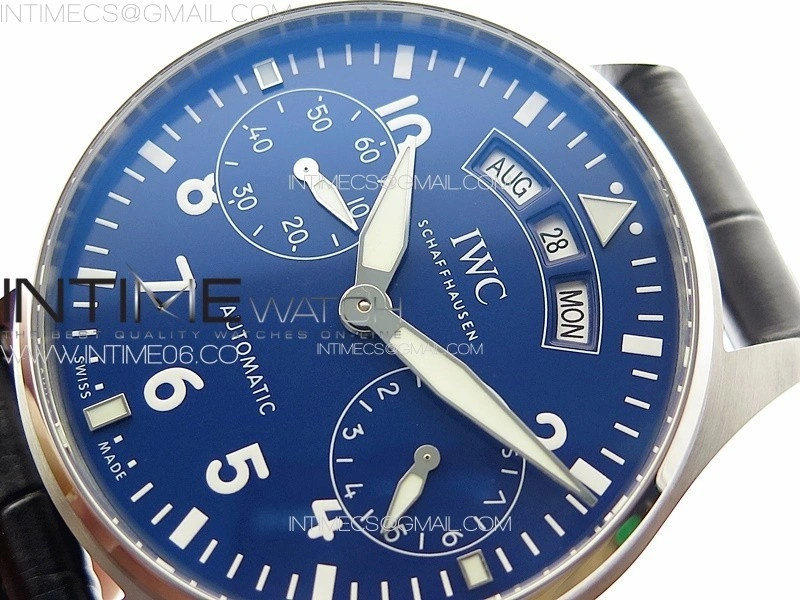 Big Pilot Annual Calendar SS IW5027 AZF 1:1 Best Edition Blue Dial on Black Leather Strap A52850
