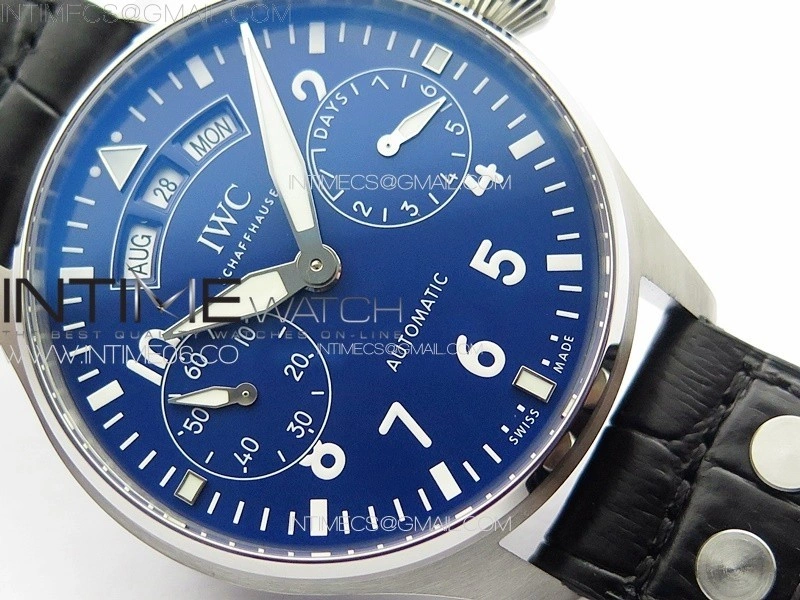 Big Pilot Annual Calendar SS IW5027 AZF 1:1 Best Edition Blue Dial on Black Leather Strap A52850