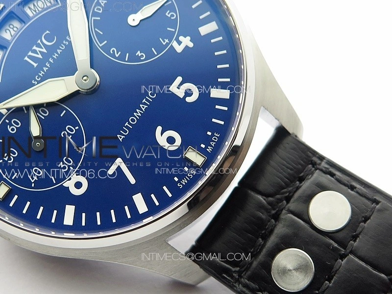Big Pilot Annual Calendar SS IW5027 AZF 1:1 Best Edition Blue Dial on Black Leather Strap A52850