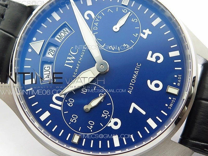 Big Pilot Annual Calendar SS IW5027 AZF 1:1 Best Edition Blue Dial on Black Leather Strap A52850