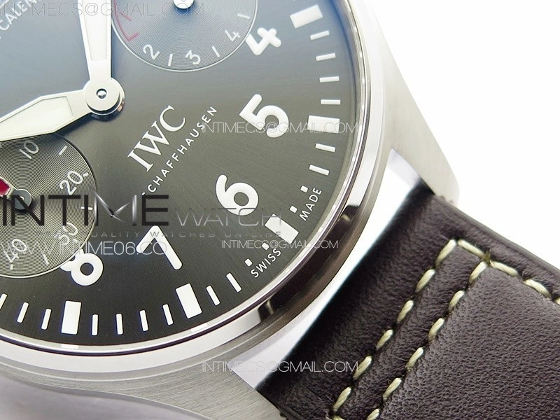 Big Pilot Annual Calendar SS IW5027 AZF 1:1 Best Edition Gray Dial on Brown Leather Strap A52850