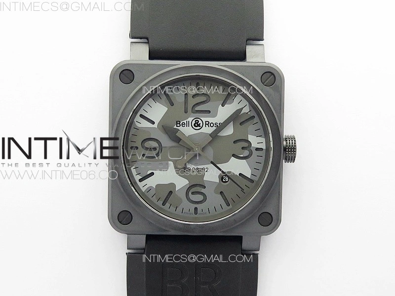 BR 03-92 Real Ceramic 1:1 Best Edition Camouflage Apes Dial on Black Rubber Strap MIYOTA 9015