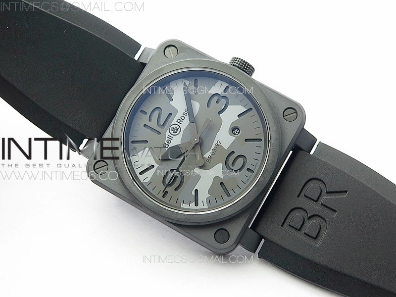 BR 03-92 Real Ceramic 1:1 Best Edition Camouflage Apes Dial on Black Rubber Strap MIYOTA 9015
