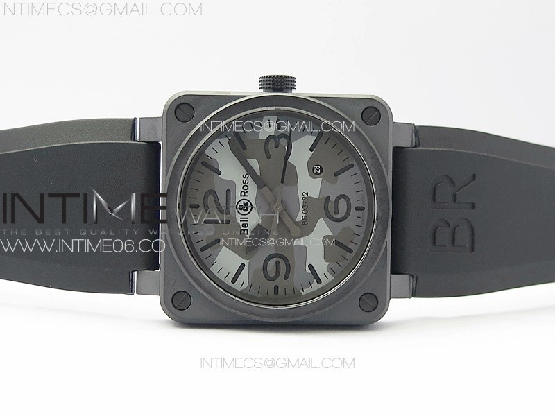 BR 03-92 Real Ceramic 1:1 Best Edition Camouflage Apes Dial on Black Rubber Strap MIYOTA 9015