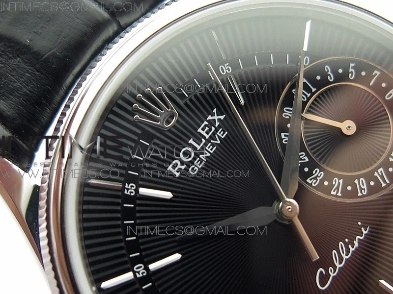 Cellini 50519 Real Date RG BP Best Edition Black Dial Stick Markers on Black Leather Strap SA3165