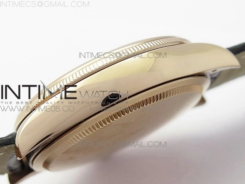 Cellini 50519 Real Date RG BP Best Edition Black Dial Stick Markers on Black Leather Strap SA3165