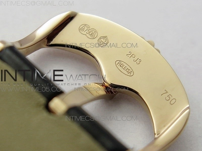 Cellini 50519 Real Date RG BP Best Edition Black Dial Stick Markers on Black Leather Strap SA3165