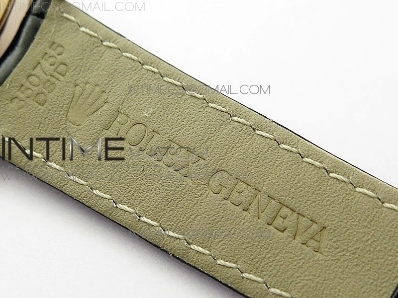 Cellini 50519 Real Date RG BP Best Edition Black Dial Stick Markers on Black Leather Strap SA3165