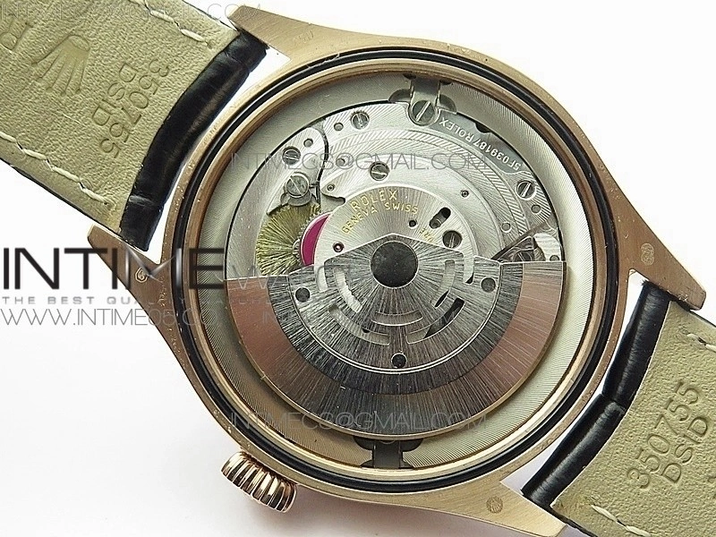 Cellini 50519 Real Date RG BP Best Edition Black Dial Stick Markers on Black Leather Strap SA3165
