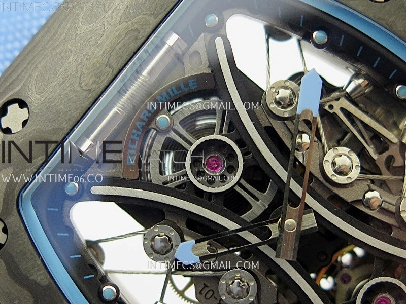 RM053-01 Real Forge Carbon JBF Best Edition Skeleton Dial on Blue Nylon Strap Asian Movement