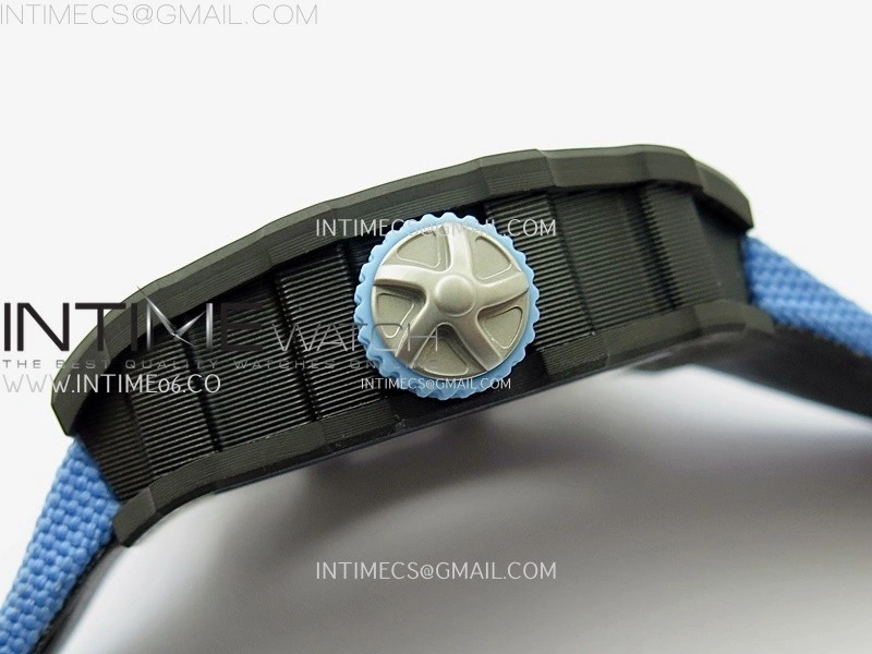 RM053-01 Real Forge Carbon JBF Best Edition Skeleton Dial on Blue Nylon Strap Asian Movement