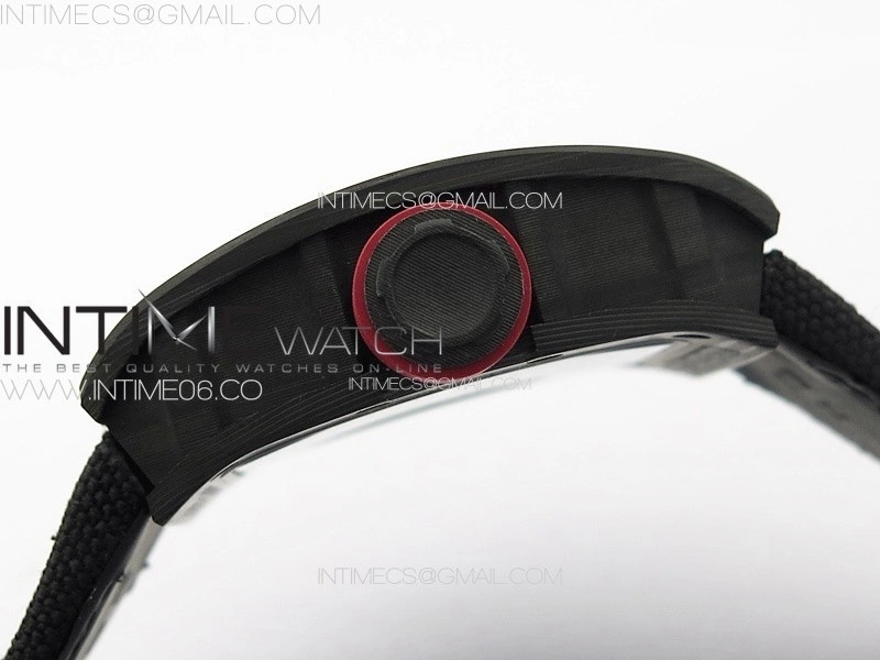RM055 Real Forged Carbon Case KUF Best Edition Red Crown on Black Nyloyn Strap MIYOTA8215
