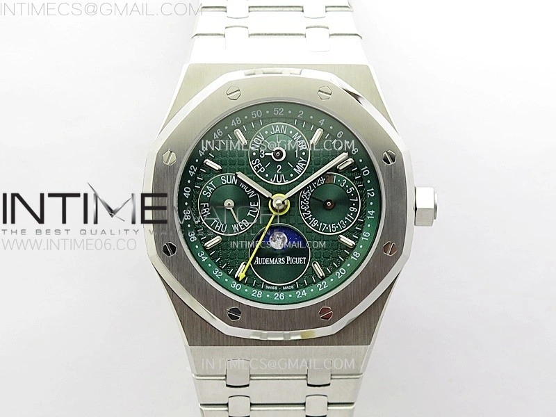 Royal Oak 41mm Complicated 26574 SS BBS Best Edition Green Dial on SS Bracelet A5134
