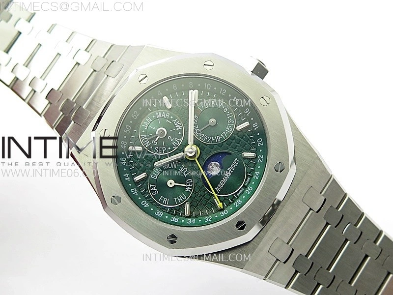 Royal Oak 41mm Complicated 26574 SS BBS Best Edition Green Dial on SS Bracelet A5134