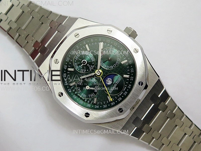 Royal Oak 41mm Complicated 26574 SS BBS Best Edition Green Dial on SS Bracelet A5134