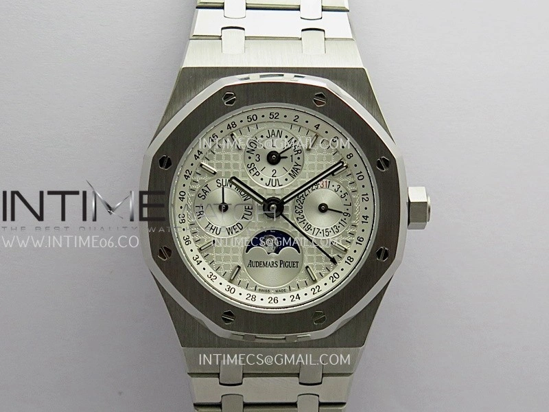 Royal Oak 41mm Complicated 26574 SS BBS Best Edition White Dial On SS Bracelet A5134