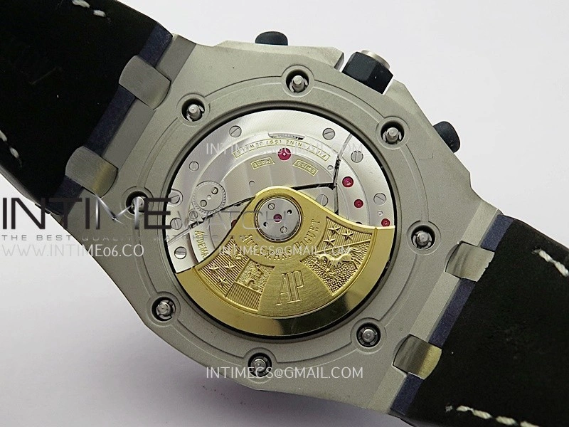 Royal Oak Offshore 42mm Navy TKF Best Edition White Dial on Blue Leather Strap A7750