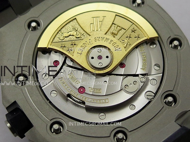 Royal Oak Offshore 42mm Navy TKF Best Edition White Dial on Blue Leather Strap A7750