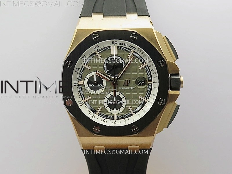 Royal Oak Offshore 44mm RG TKF 1:1 Best Edition Gray Dial on Black Rubber Strap A3126