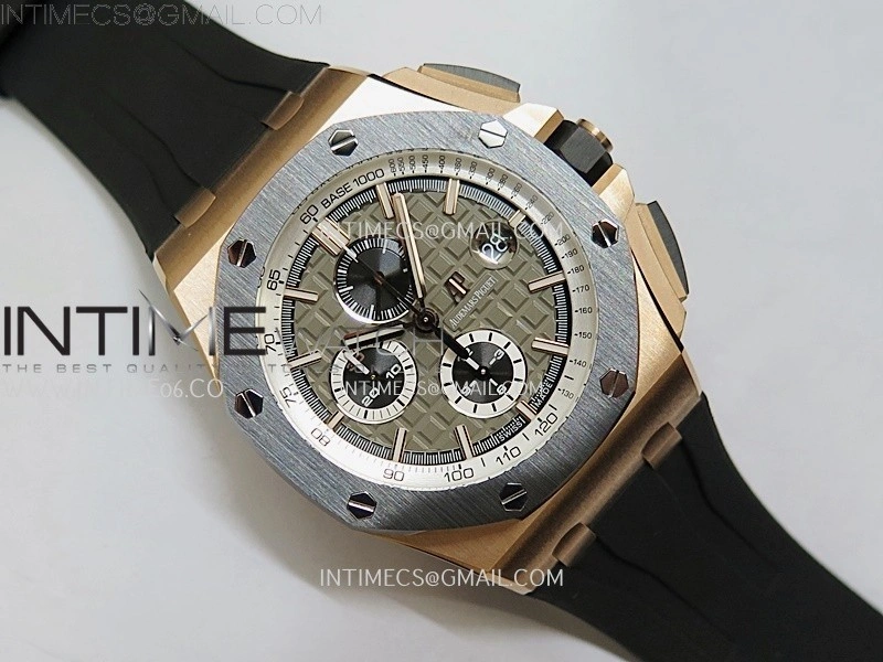 Royal Oak Offshore 44mm RG TKF 1:1 Best Edition Gray Dial on Black Rubber Strap A3126