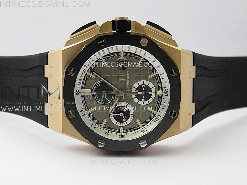 Royal Oak Offshore 44mm RG TKF 1:1 Best Edition Gray Dial on Black Rubber Strap A3126