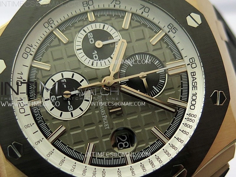 Royal Oak Offshore 44mm RG TKF 1:1 Best Edition Gray Dial on Black Rubber Strap A3126