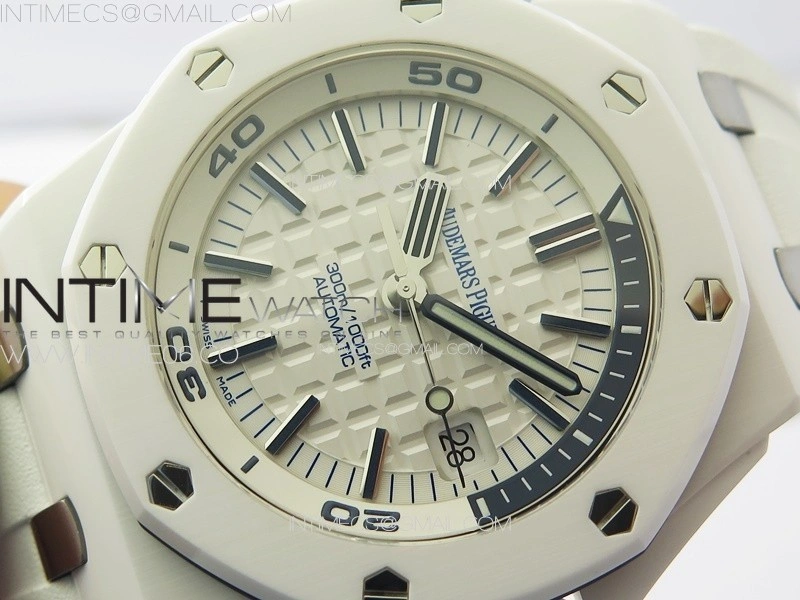 Royal Oak Offshore Diver 15707 White Ceramic APSF 1:1 Best Edition SA3120 Super Clone