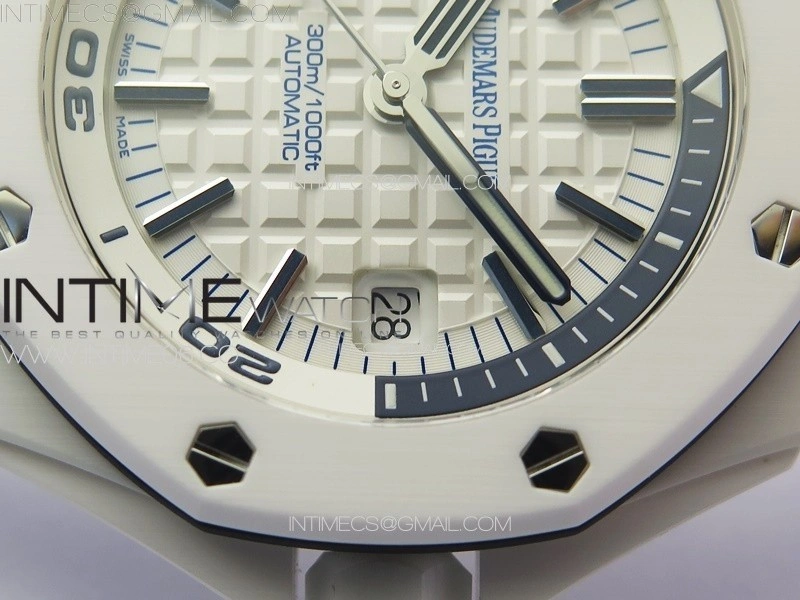 Royal Oak Offshore Diver 15707 White Ceramic APSF 1:1 Best Edition SA3120 Super Clone