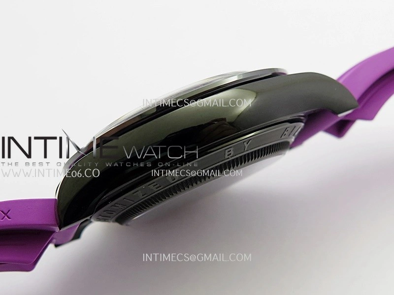 Daytona Blaken Carbon Bezel PVD Sonic Best Edition Skeleton Dial On Purple Rubber Strap Super Clone SA4130