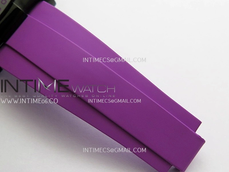 Daytona Blaken Carbon Bezel PVD Sonic Best Edition Skeleton Dial On Purple Rubber Strap Super Clone SA4130