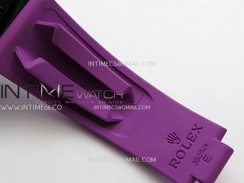 Daytona Blaken Carbon Bezel PVD Sonic Best Edition Skeleton Dial On Purple Rubber Strap Super Clone SA4130