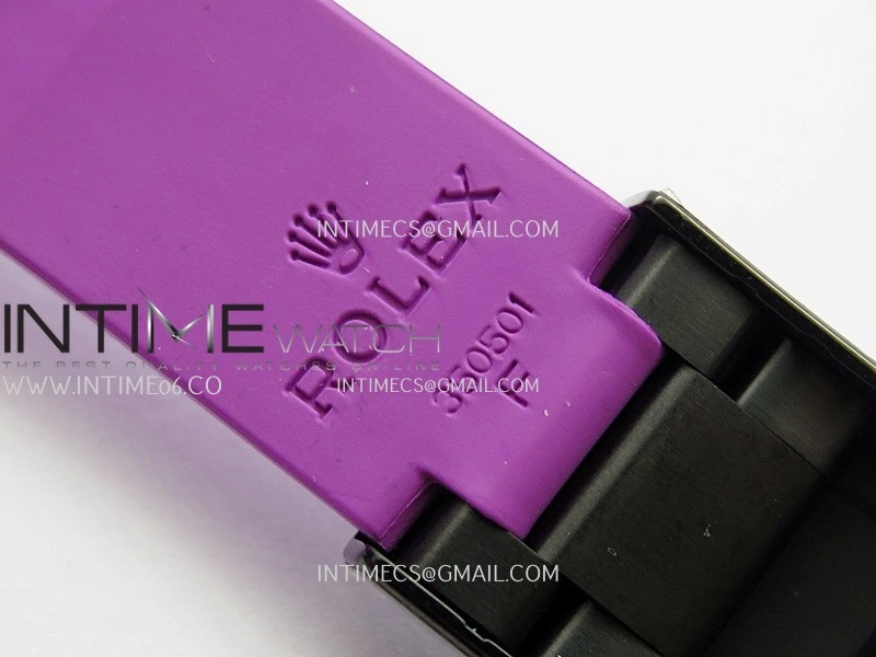 Daytona Blaken Carbon Bezel PVD Sonic Best Edition Skeleton Dial On Purple Rubber Strap Super Clone SA4130