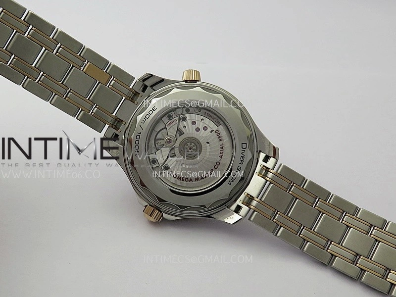 Seamaster Diver 300M Black Ceramic Bezel SS RG V4 VSF 1:1 Best Edition Green Dial On SS RG Bracelet Super Clone Asian 8800