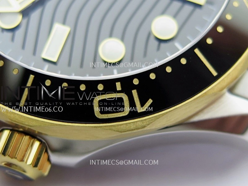 Seamaster Diver 300M Black Ceramic Bezel SS YG V4 VSF 1:1 Best Edition Black Dial On SS YG Bracelet Super Clone Asian 8800
