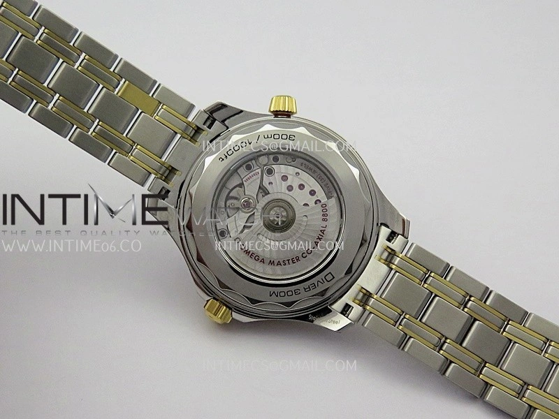 Seamaster Diver 300M Black Ceramic Bezel SS YG V4 VSF 1:1 Best Edition Black Dial On SS YG Bracelet Super Clone Asian 8800