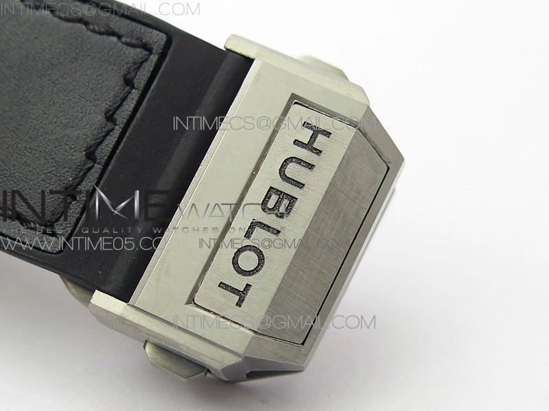 Big Bang Sang Bleu Ti Crystal Bezel WWF 1:1 Best Edition Black Skeletonal Dial On Black Gummy Strap Asian HB1213 V2