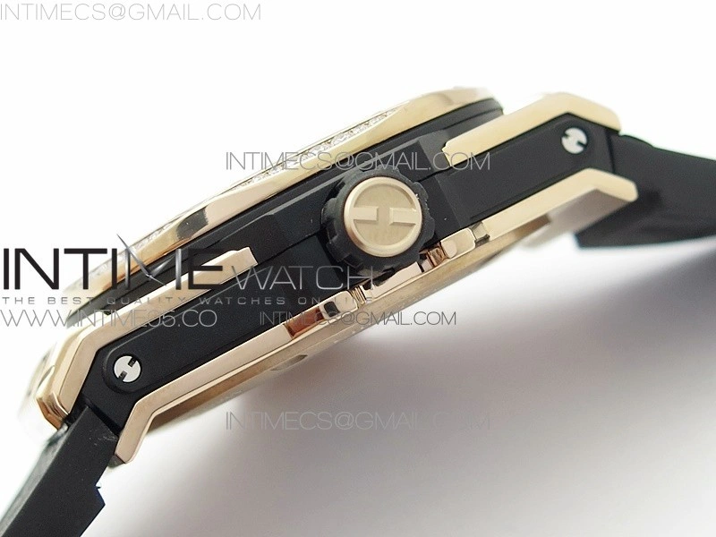 Big Bang Sang Bleu RG Ti Crystal Bezel WWF 1:1 Best Edition Black Skeletonal Dial On Black Gummy Strap Asian HB1213 V2